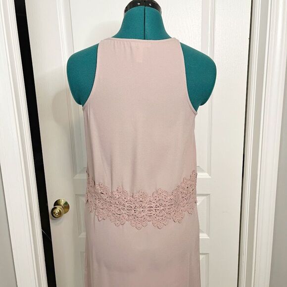 Leith Lace Crochet Sleeveless Slip Lightweight Unlined Knee Length Shift Dress - Picture 8 of 11